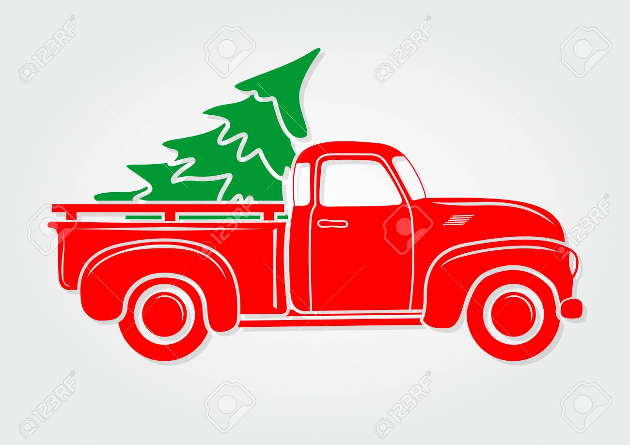 Detail Christmas Tree In Truck Clipart Nomer 10