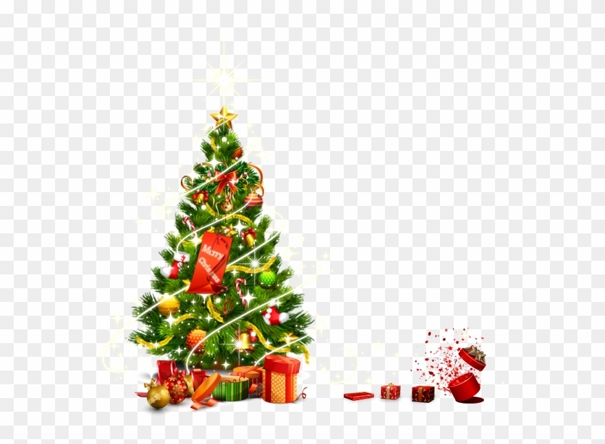 Detail Christmas Tree With Lights Png Nomer 10