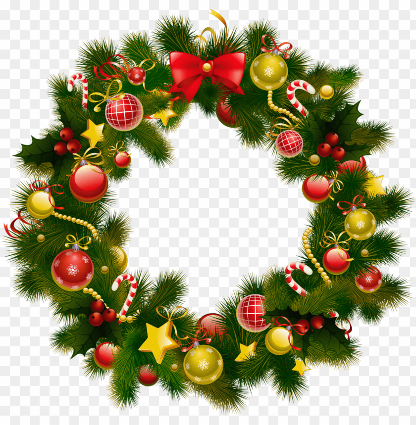 Detail Christmas Wreath Clear Background Nomer 10