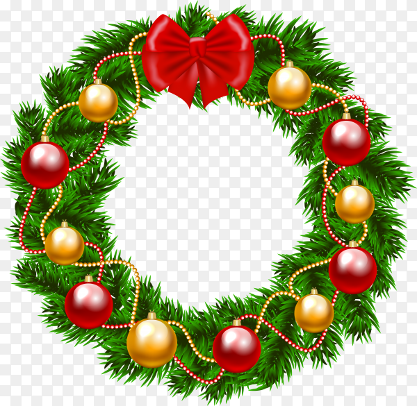 Detail Christmas Wreath Clear Background Nomer 11