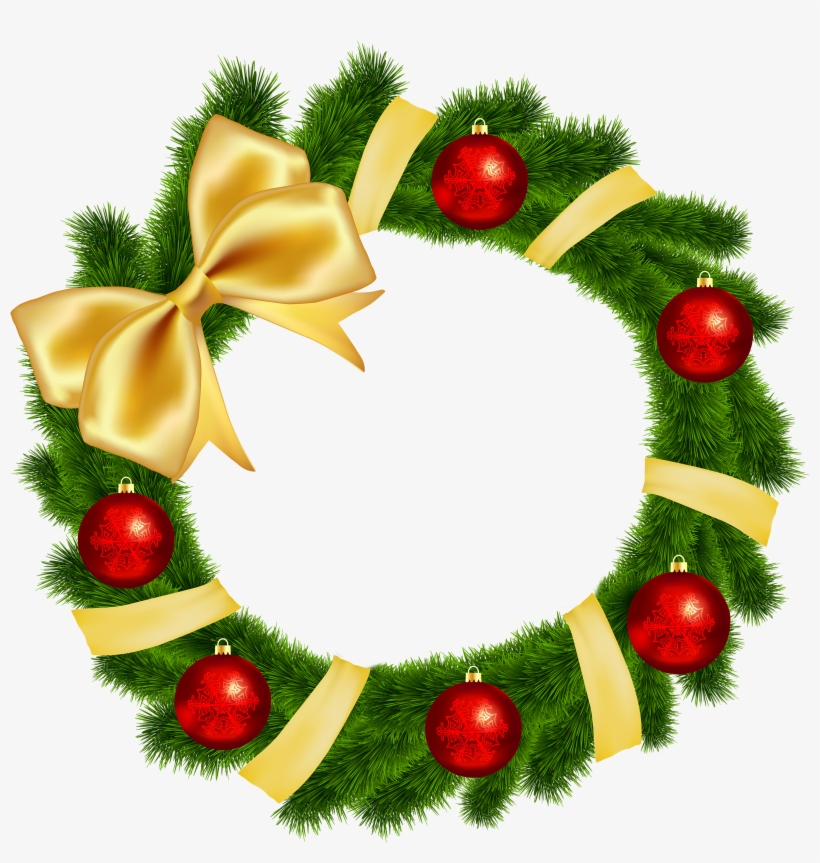 Detail Christmas Wreath Clip Art Nomer 16