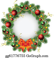 Detail Christmas Wreath Clip Art Nomer 26