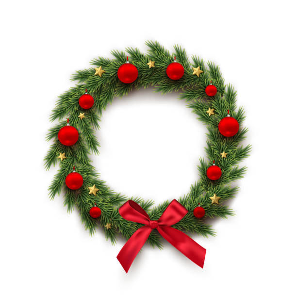 Detail Christmas Wreath Clip Art Nomer 28