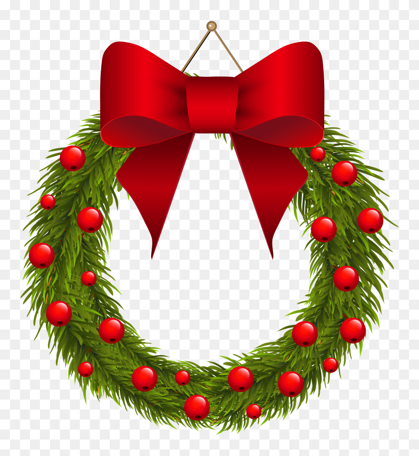 Detail Christmas Wreath Clip Art Nomer 31