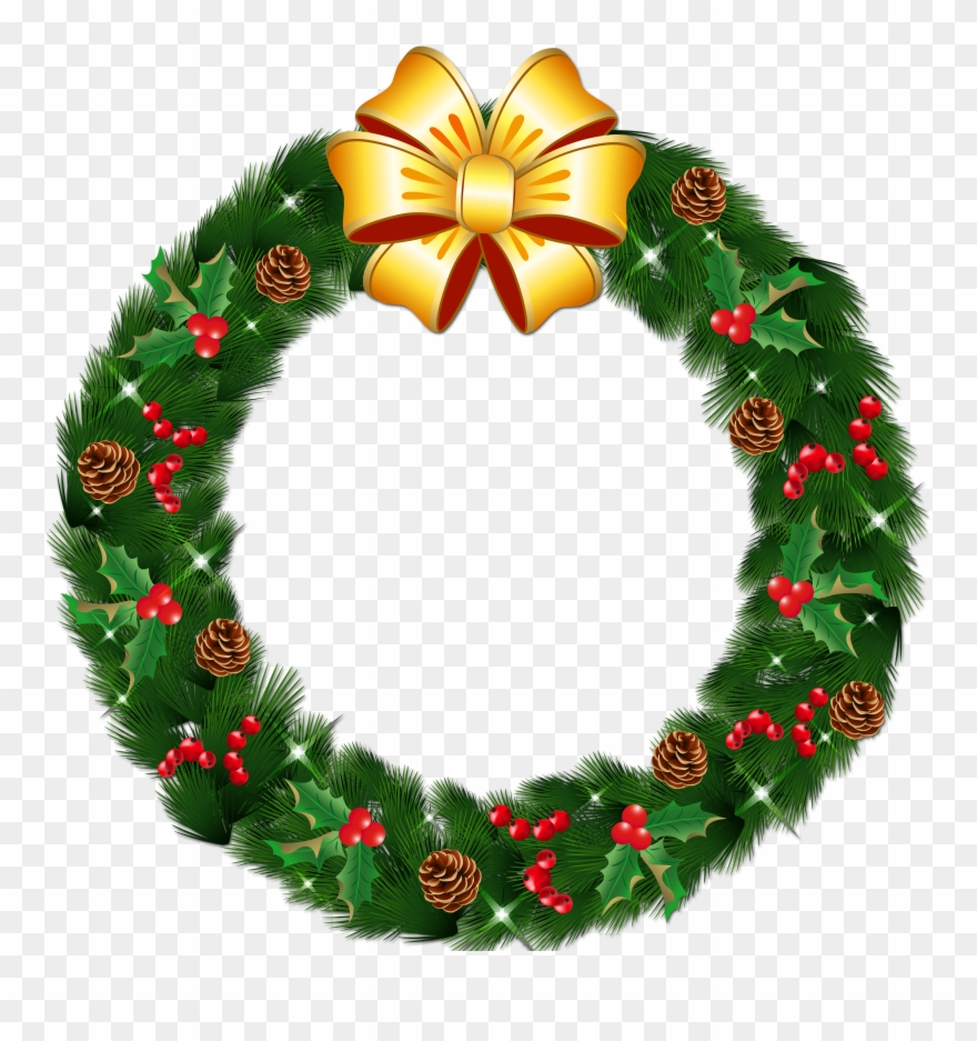 Detail Christmas Wreath Clipart Transparent Background Nomer 9