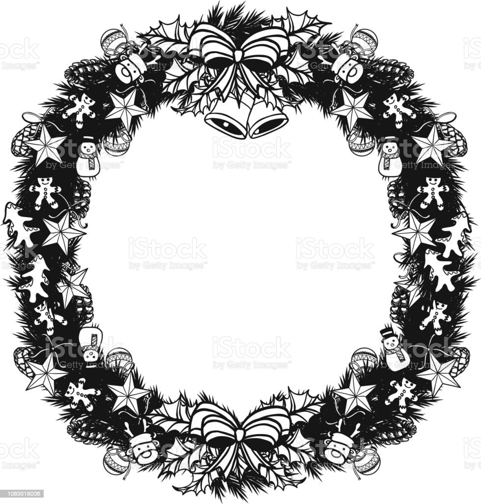 Detail Christmas Wreath Silhouette Vector Nomer 5