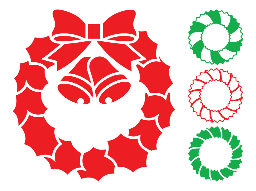 Detail Christmas Wreath Silhouette Vector Nomer 7