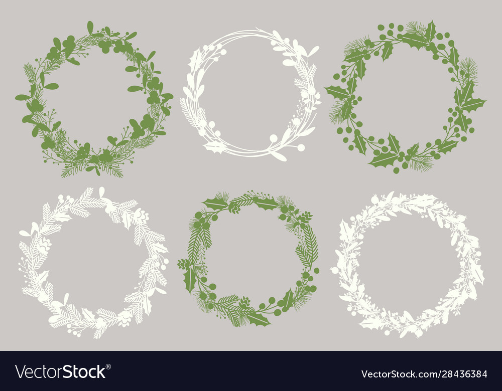 Detail Christmas Wreath Silhouette Vector Nomer 8