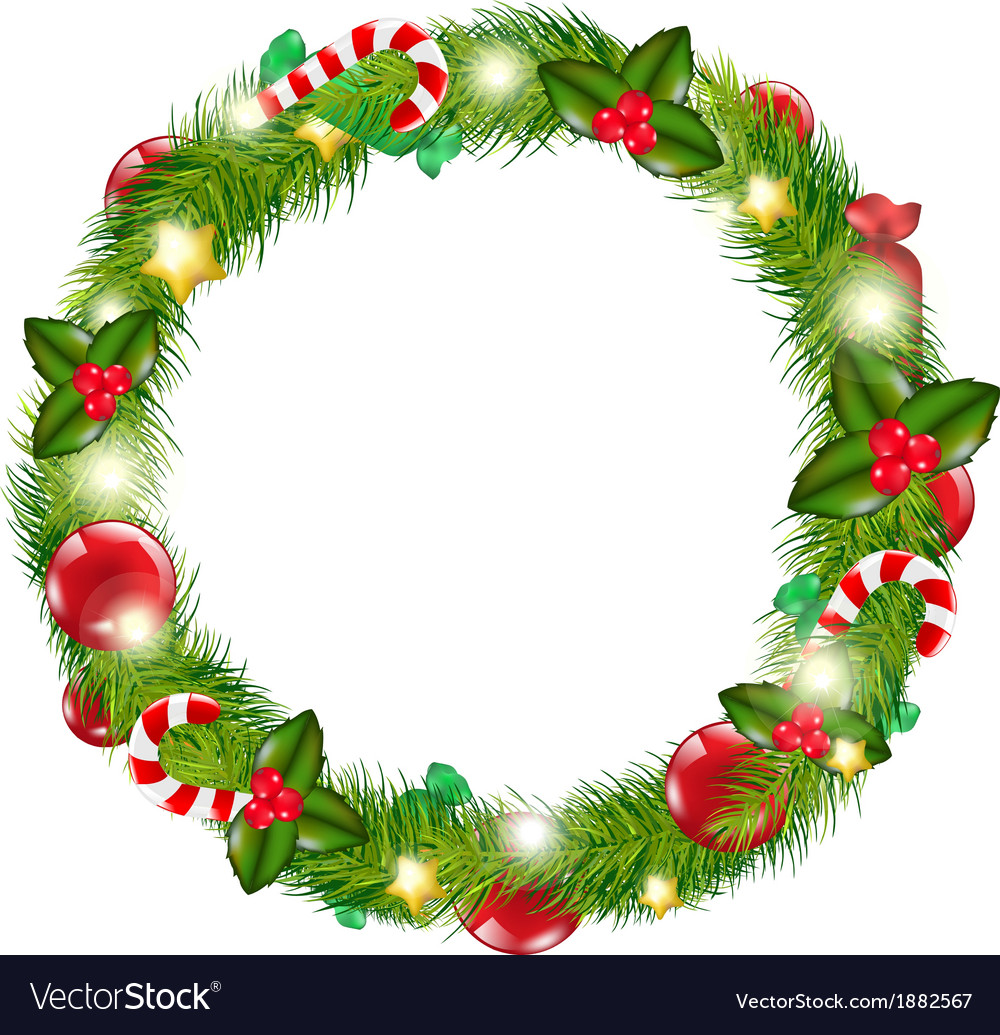 Download Christmas Wreath Vector Free Nomer 18