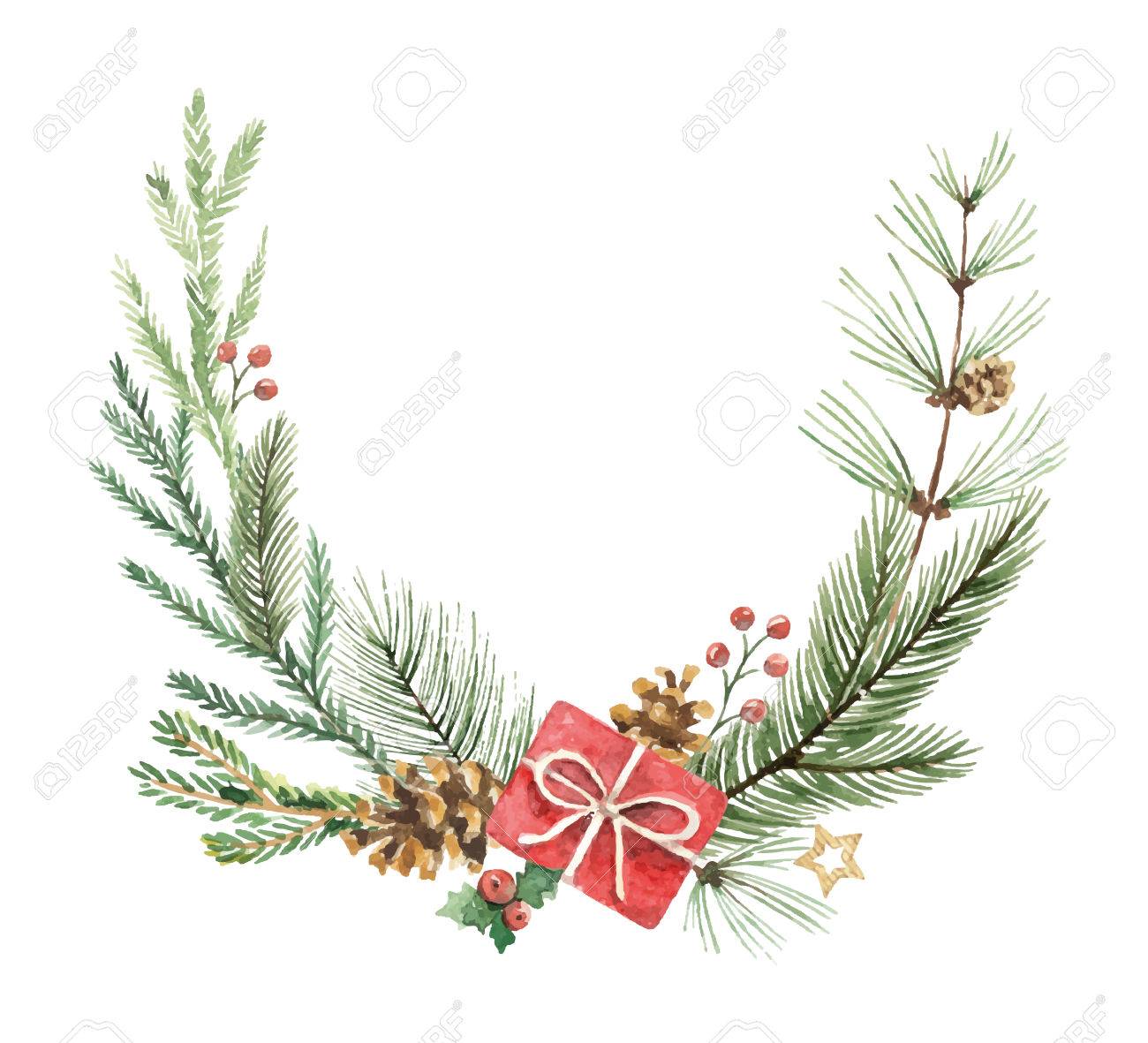 Detail Christmas Wreath Vector Free Nomer 41