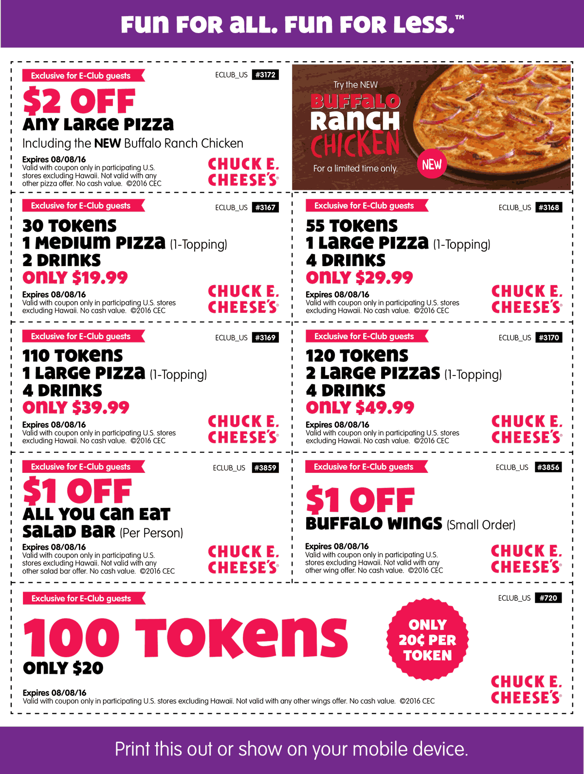 Detail Chuck E Cheese 100 Tokens For 20 Nomer 18