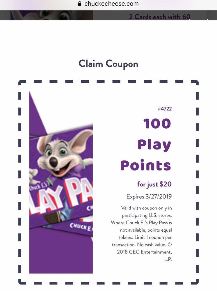Detail Chuck E Cheese 100 Tokens For 20 Nomer 25