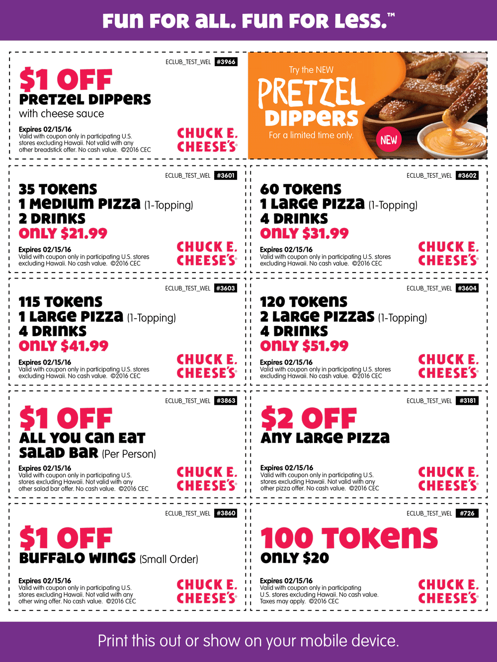 Detail Chuck E Cheese 100 Tokens For 20 Nomer 7
