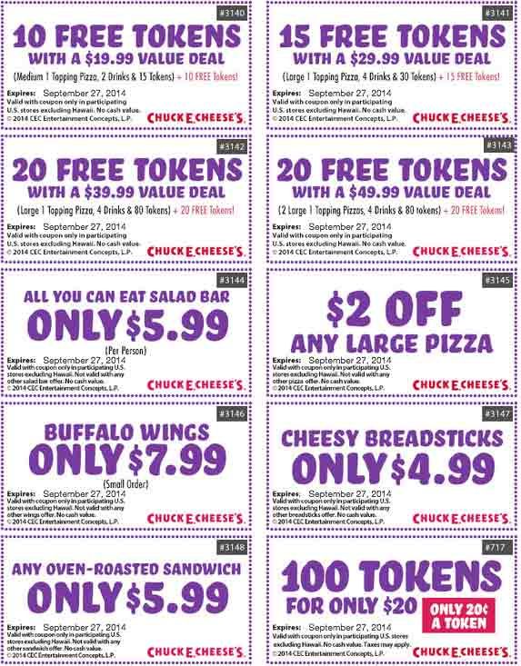 Detail Chuck E Cheese 100 Tokens For 20 Nomer 8