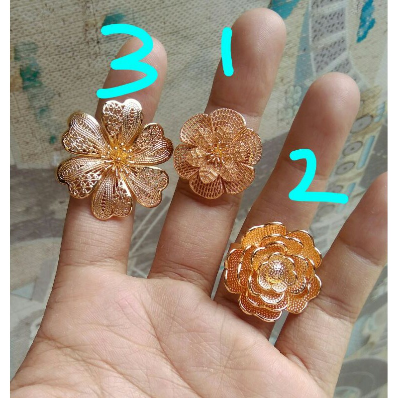 Detail Cincin Emas Bunga Mawar Nomer 20