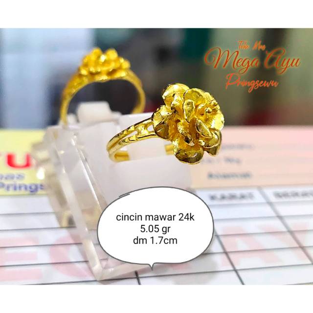 Detail Cincin Emas Bunga Rose Nomer 3