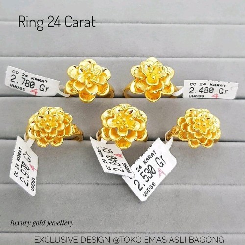 Detail Cincin Emas Bunga Rose Nomer 30