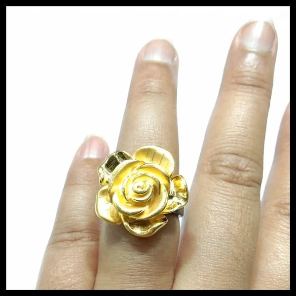 Detail Cincin Emas Bunga Rose Nomer 55