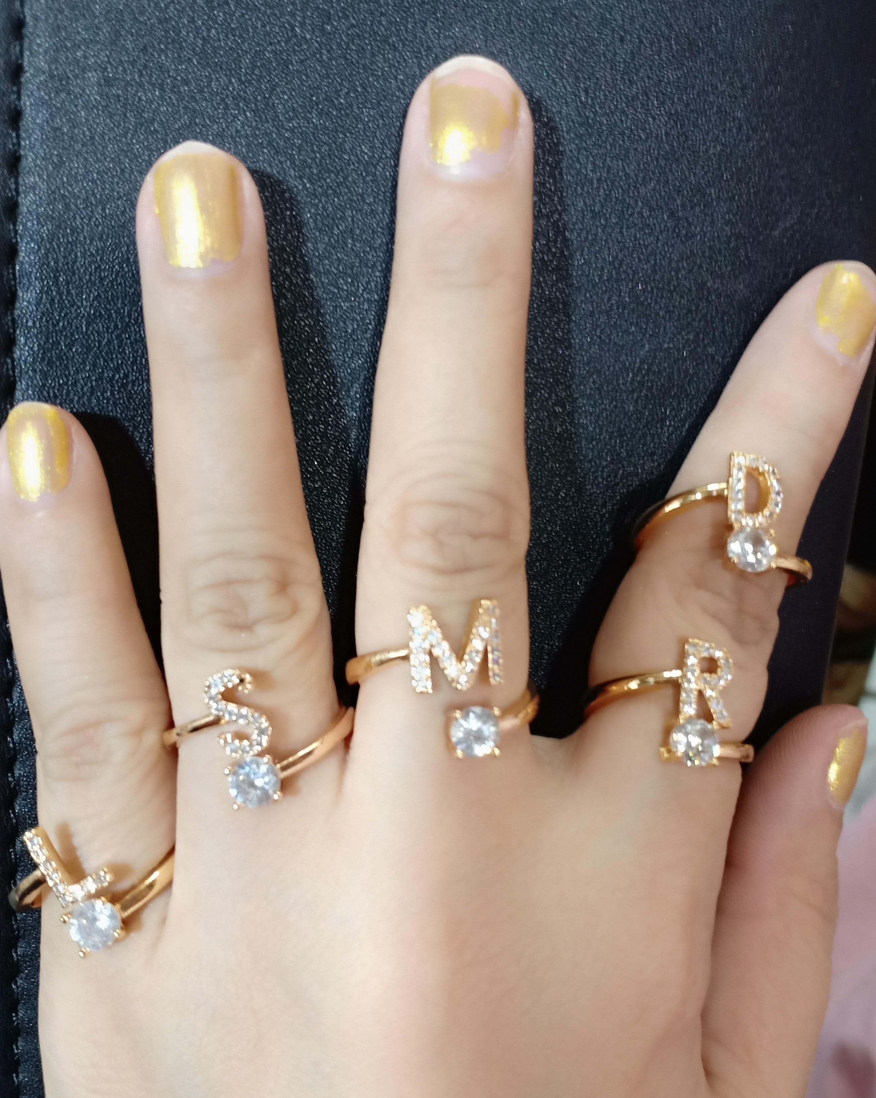 Detail Cincin Emas Inisial Huruf A Nomer 39