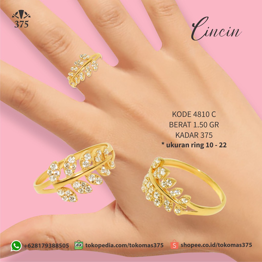 Detail Cincin Emas Model Daun Nomer 2