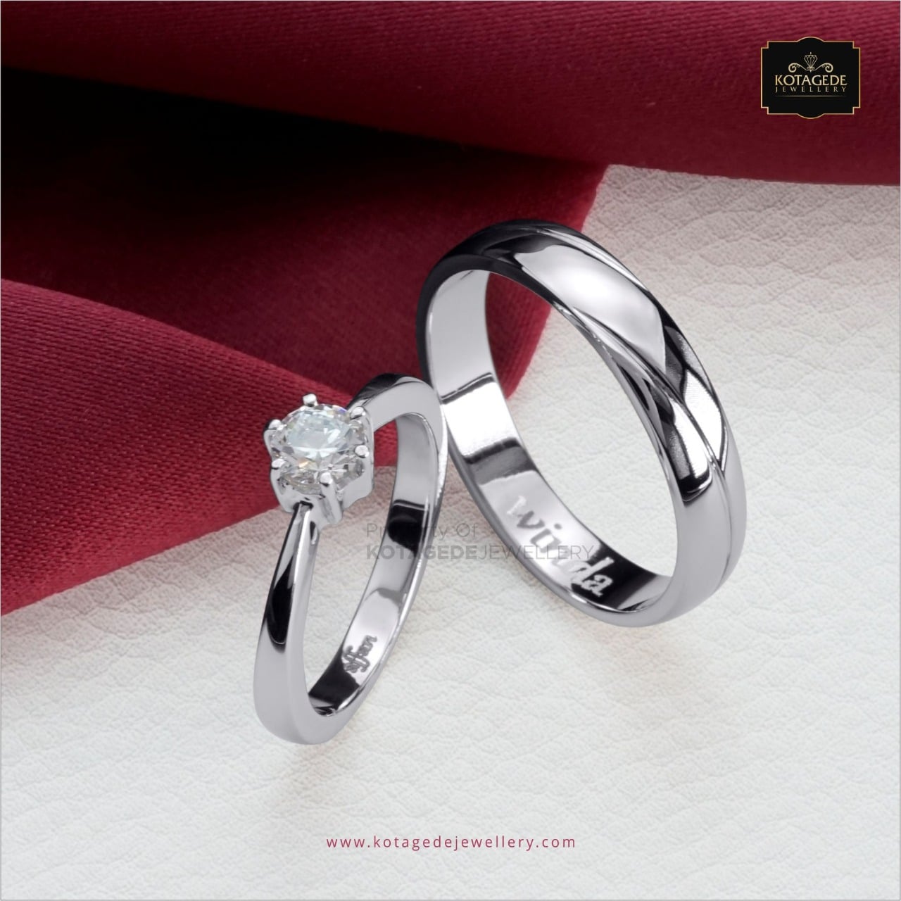 Detail Cincin Kawin Emas Putih Elegan Nomer 5