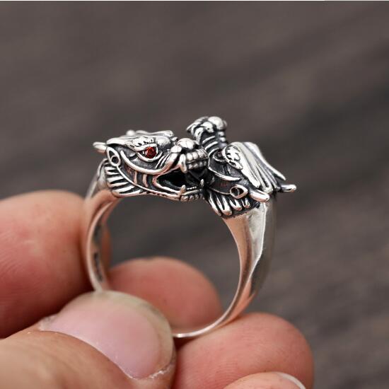 Detail Cincin Naga Perak Nomer 6