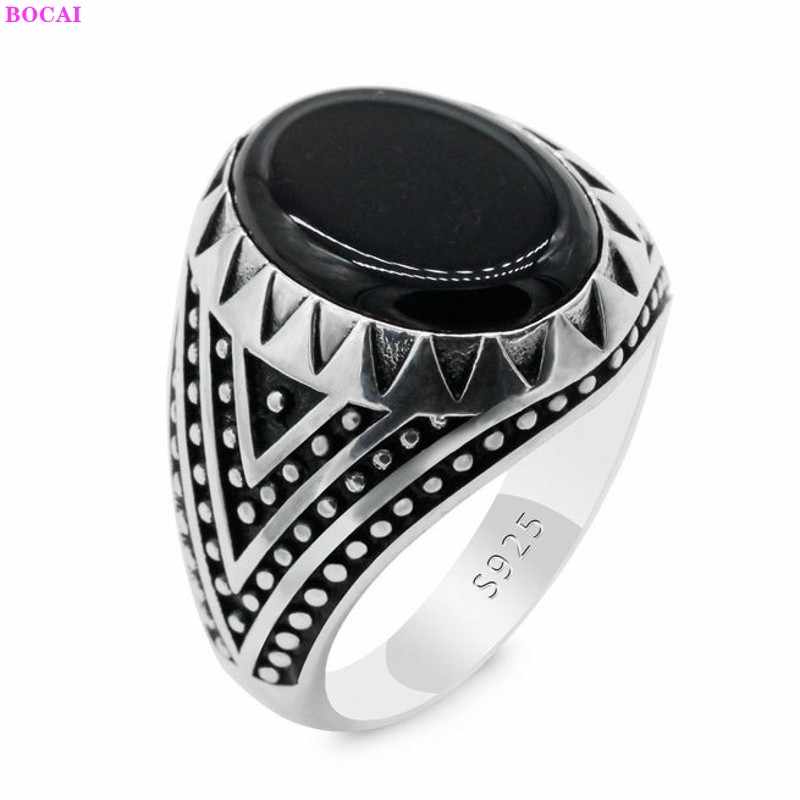 Detail Cincin Perak Batu Akik Hitam Nomer 43