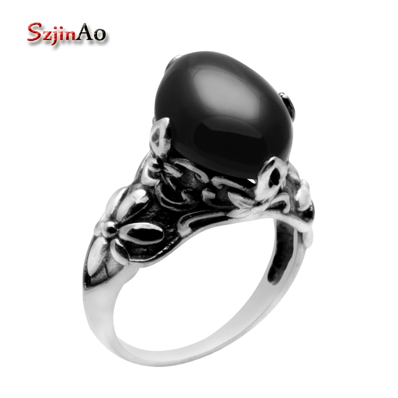 Detail Cincin Perak Batu Akik Hitam Nomer 45