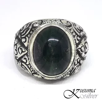 Detail Cincin Perak Batu Akik Hitam Nomer 55