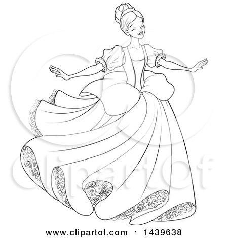 Detail Cinderella Black And White Clipart Nomer 9