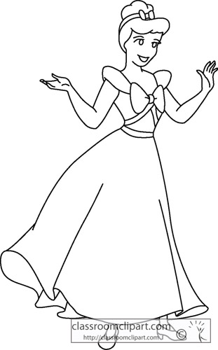 Detail Cinderella Black And White Clipart Nomer 2