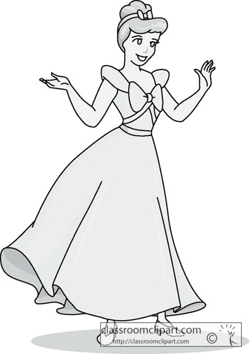 Detail Cinderella Black And White Clipart Nomer 40