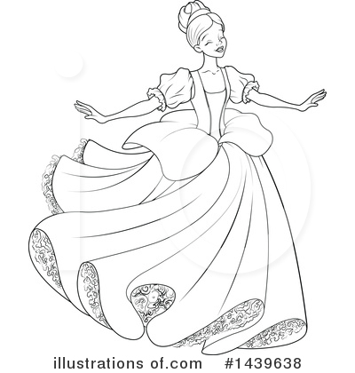 Download Cinderella Black And White Clipart Nomer 3