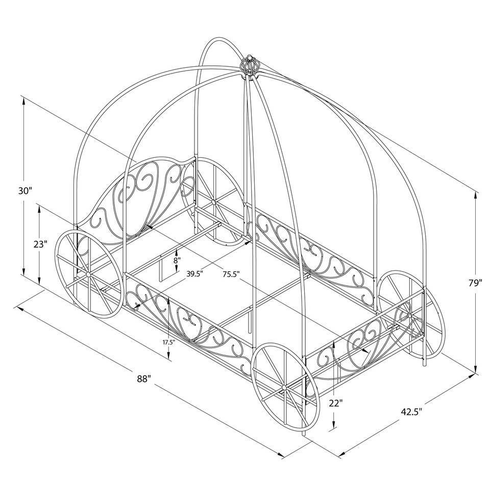 Detail Cinderella Metal Carriage Bed Nomer 32