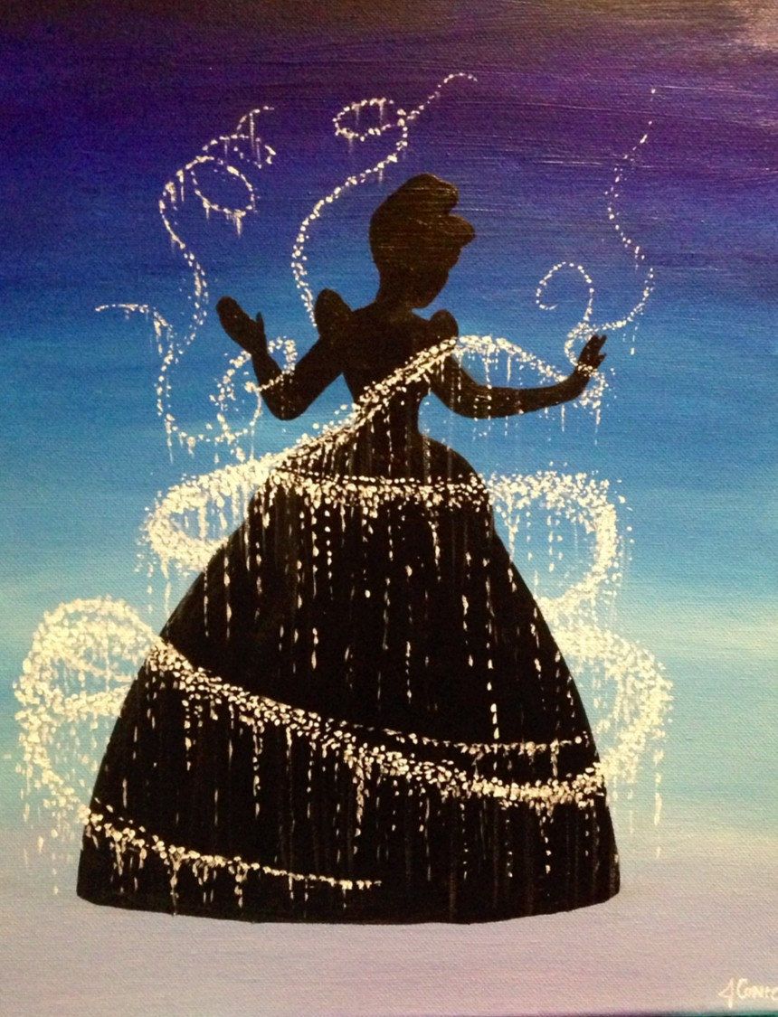 Cinderella Silhouette Painting - KibrisPDR