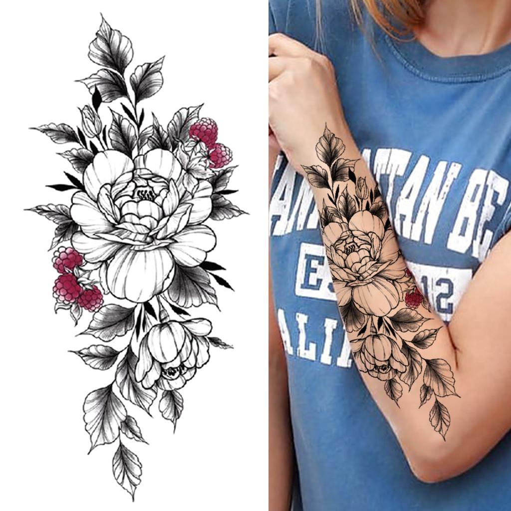 Detail Tattoo Vogel Blumen Nomer 9