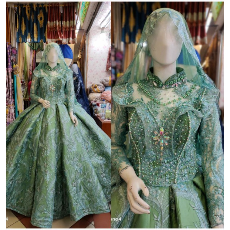 Detail Gambar Boneka Gambar Baju Kebaya Pernikahan Belakang Panjang Mewah Nomer 12