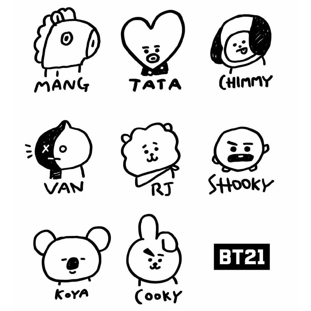 Detail Gambar Bt21 Hitam Putih Nomer 5