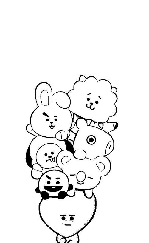 Detail Gambar Bt21 Hitam Putih Nomer 6