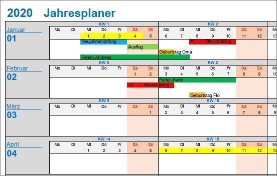 Vorlage Jahresplanung - KibrisPDR