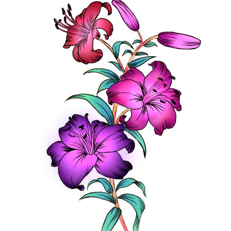 Detail Flower Aquarell Tattoo Nomer 6