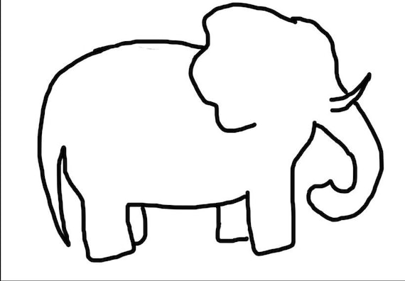 Detail Elefant Umriss Einfach Nomer 3