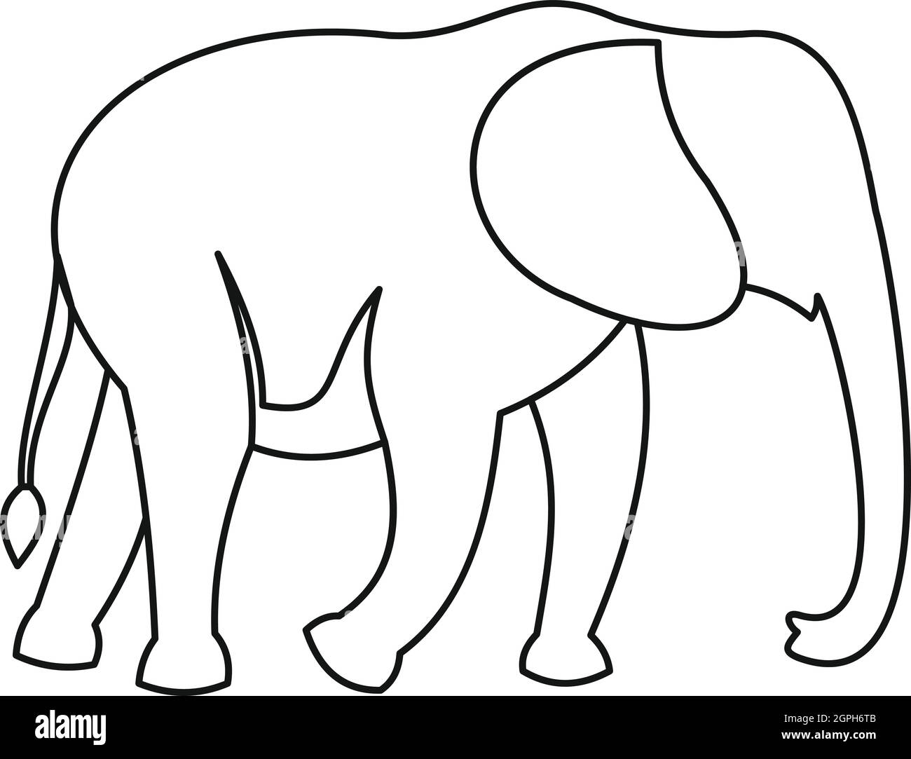 Detail Elefant Umriss Einfach Nomer 6