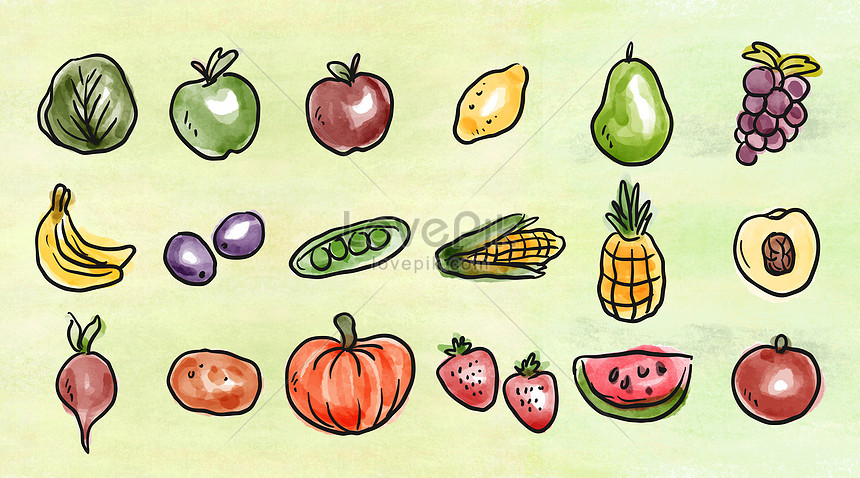 Detail Gambar Buah Sayur Ilustrasi Gambar Buah Dan Sayur Kartun Nomer 15