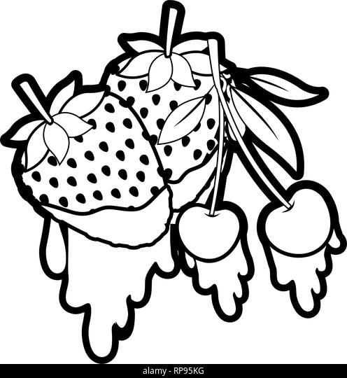 Detail Gambar Buah Strawberry Hitam Putih Nomer 49