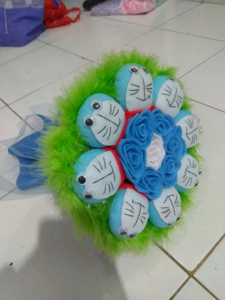 Detail Gambar Buket Bunga Doraemon Dari Kain Flanel Nomer 31