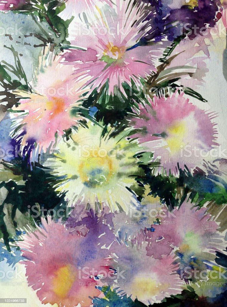Detail Gambar Bunga Aster Lukisan Nomer 32