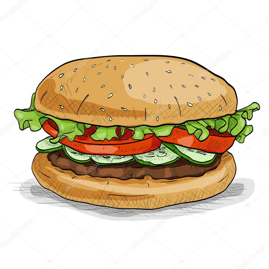 Detail Burger Gezeichnet Nomer 6
