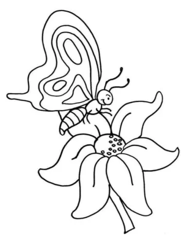 Detail Gambar Bunga Dan Kupu Kupu Untuk Diwarnai Nomer 19