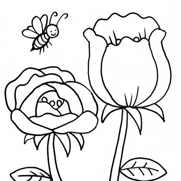 Detail Gambar Bunga Dan Kupu Kupu Untuk Diwarnai Nomer 22